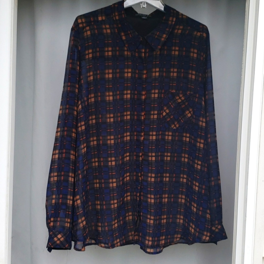 Forever 21+ Sheer Long Sleeve Blouse